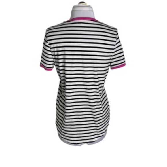 Banana Republic Horizontal Stripe Crew Neck Short Sleeve Signature Tee Size M - Picture 5 of 7